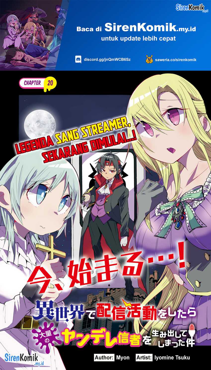 Manga Isekai de Haishin Katsudou wo Shitara Tairyou no Yandere Shinja wo Umidashite Shimatta Ken Chapter 20 gambar 2
