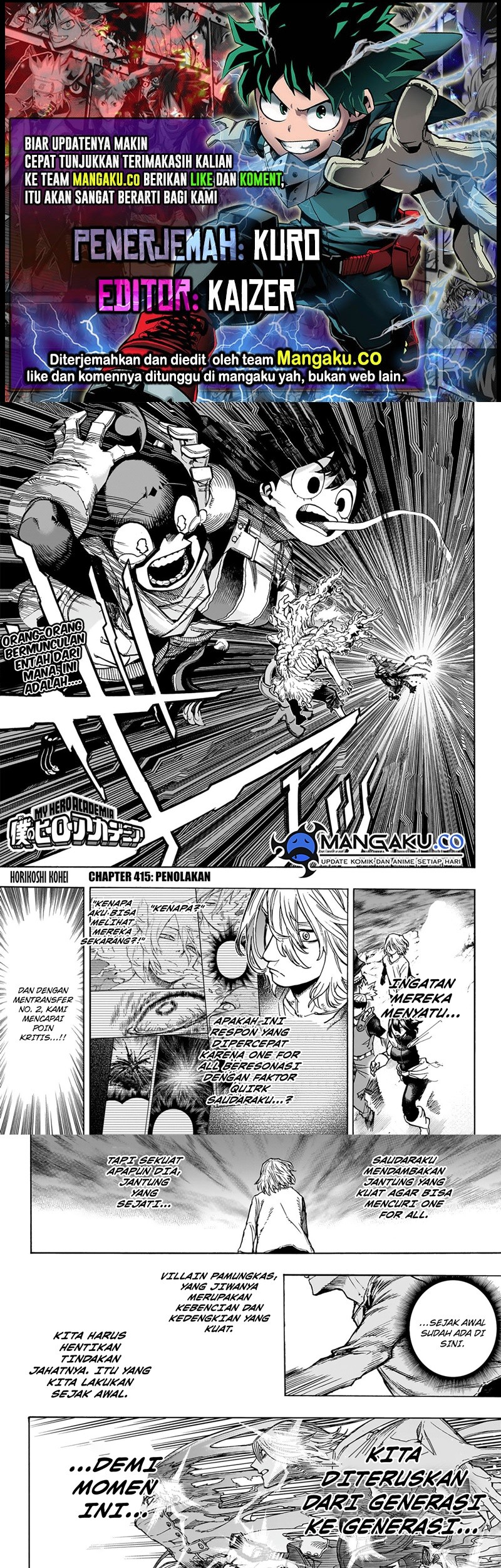Komik Boku no Hero Academia Chapter 415 gambar 1