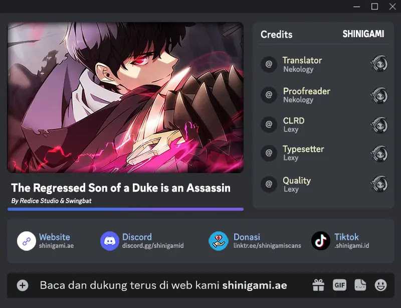 Komik The Regressed Son Of A Duke Is An Assassin Chapter 01 gambar 1