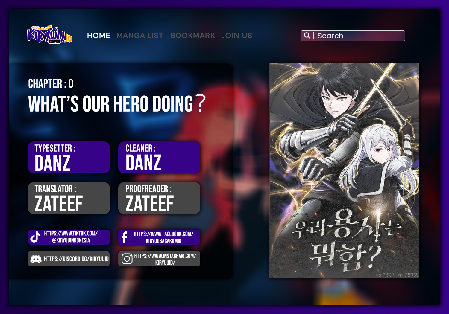 Komik What’s Our Hero Doing? Chapter 00.1 gambar 1