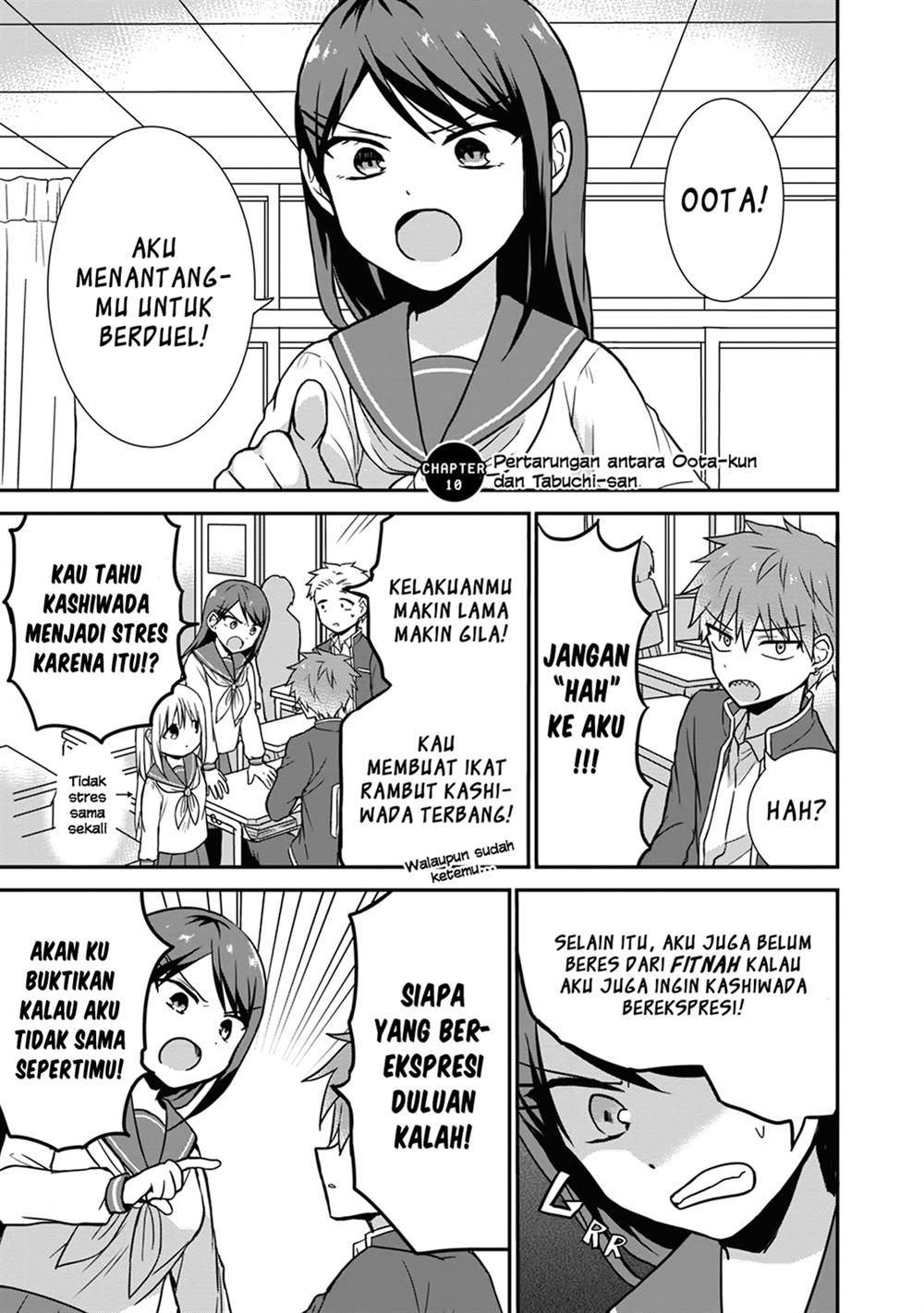 Komik Kao ni denai Kashiwada-san to Kao ni deru Ota-kun Chapter 10 gambar 1