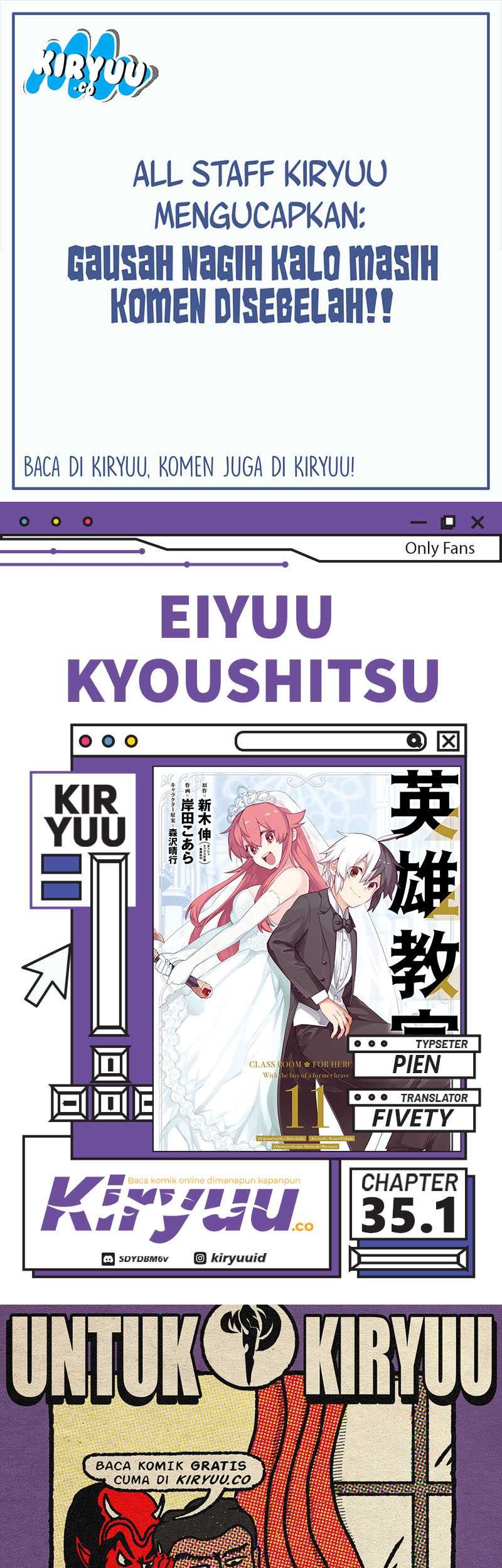 Komik Eiyuu Kyoushitsu Chapter 35.1 gambar 1