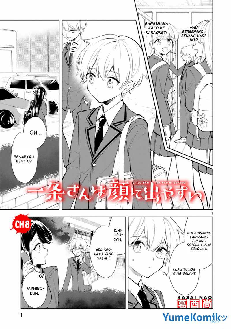 Manga Ichijou-san wa Kao ni Deyasui Chapter 08 gambar 2