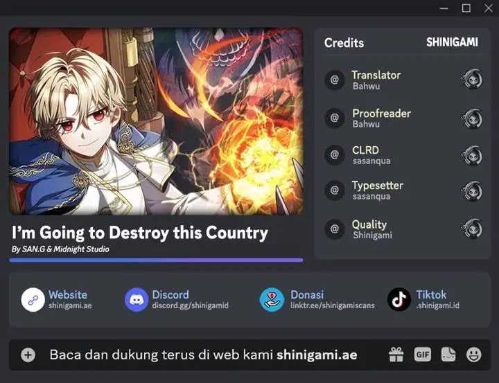 Komik I’m Going To Destroy This Country Chapter 01 gambar 1