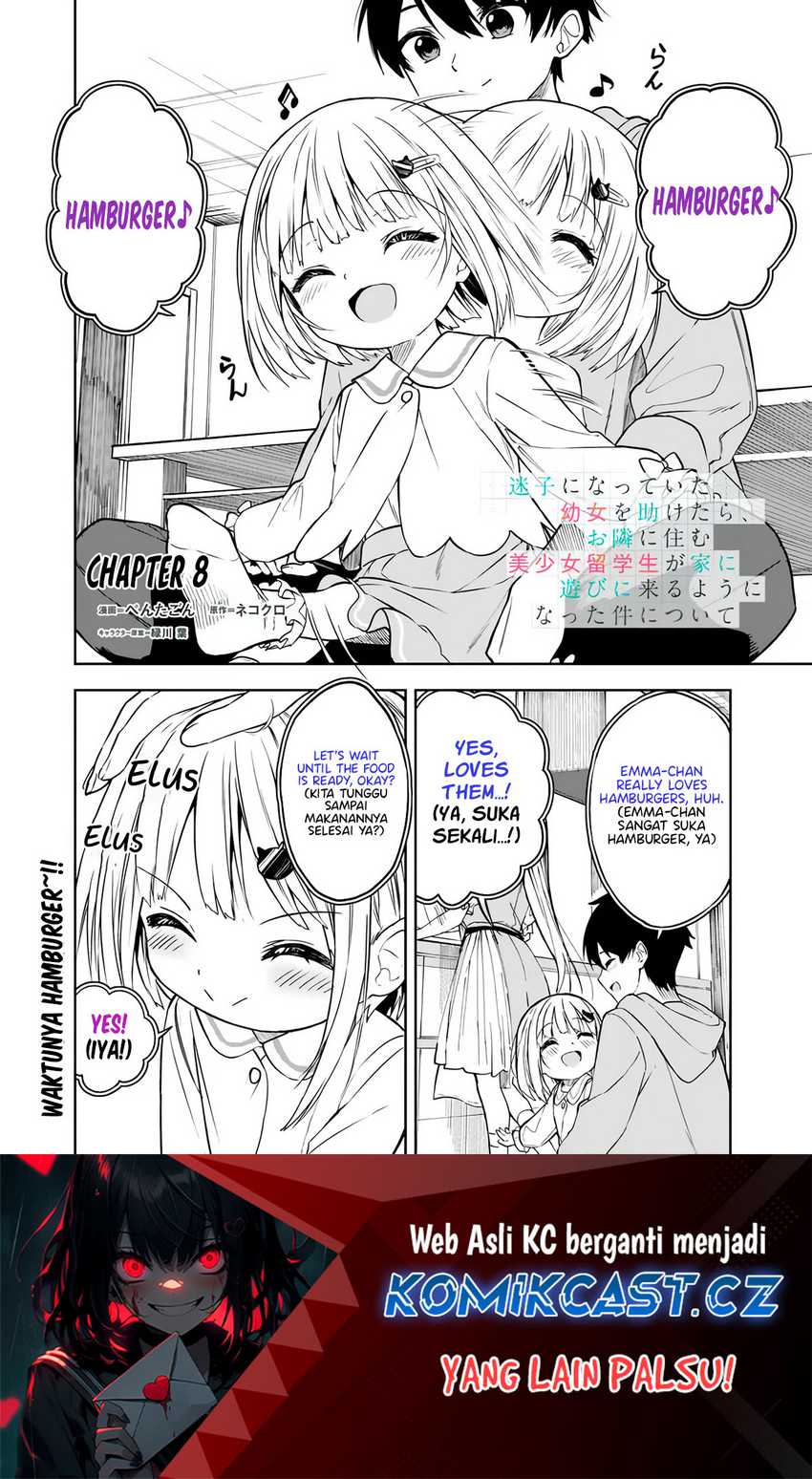 Manga Maigo ni Natteita Youjo o Tasuketara, Otonari ni Sumu Bishoujo Ryuugakusei ga Ie ni Asobi ni Kuru You ni Natta Ken ni Tsuite Chapter 08 gambar 2