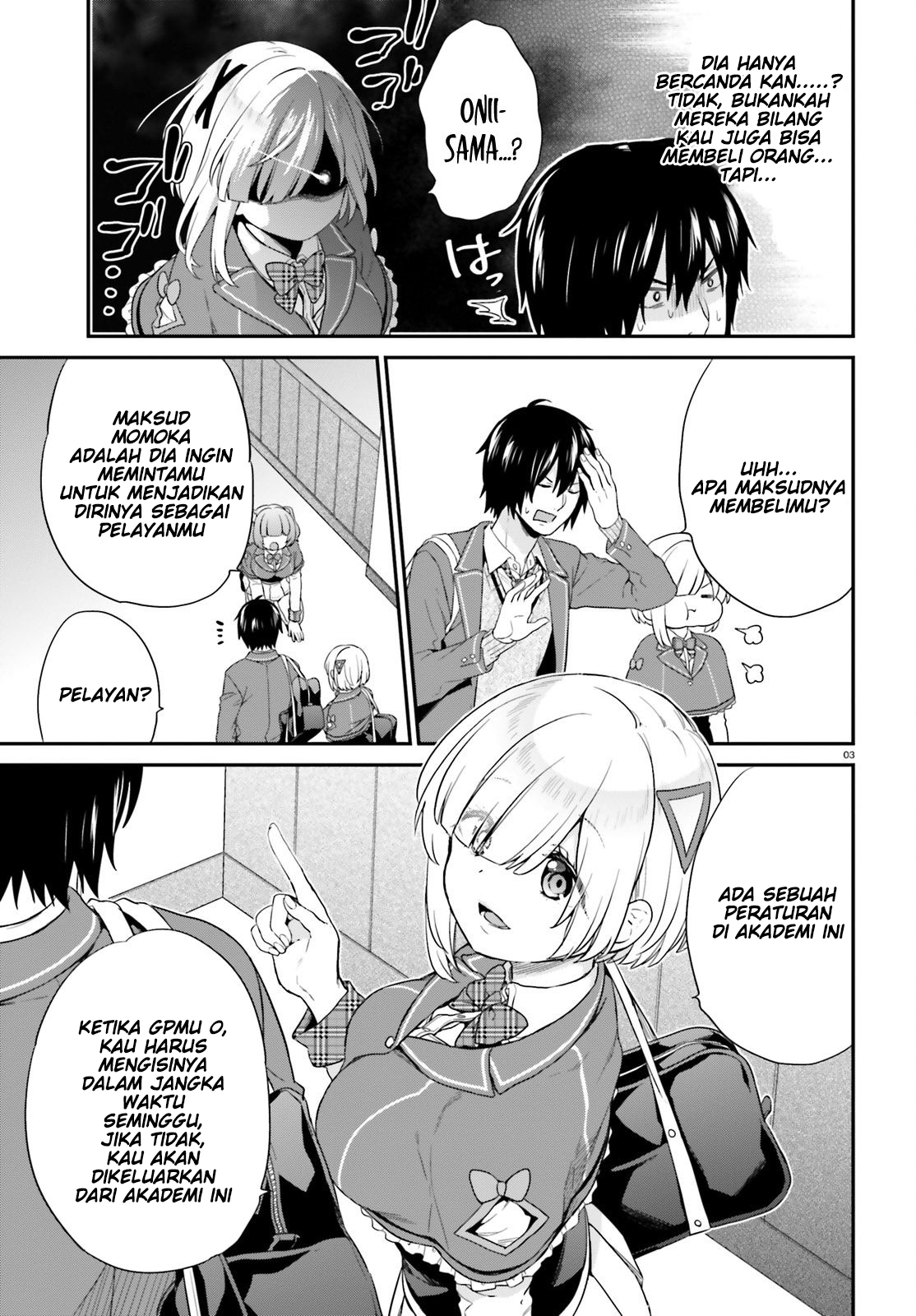 Komik Jishou F-Rank no Oniisama ga Game de Hyouka sareru Gakuen no Chouten ni Kunrin suru Sou desu yo? Chapter 03 gambar 1