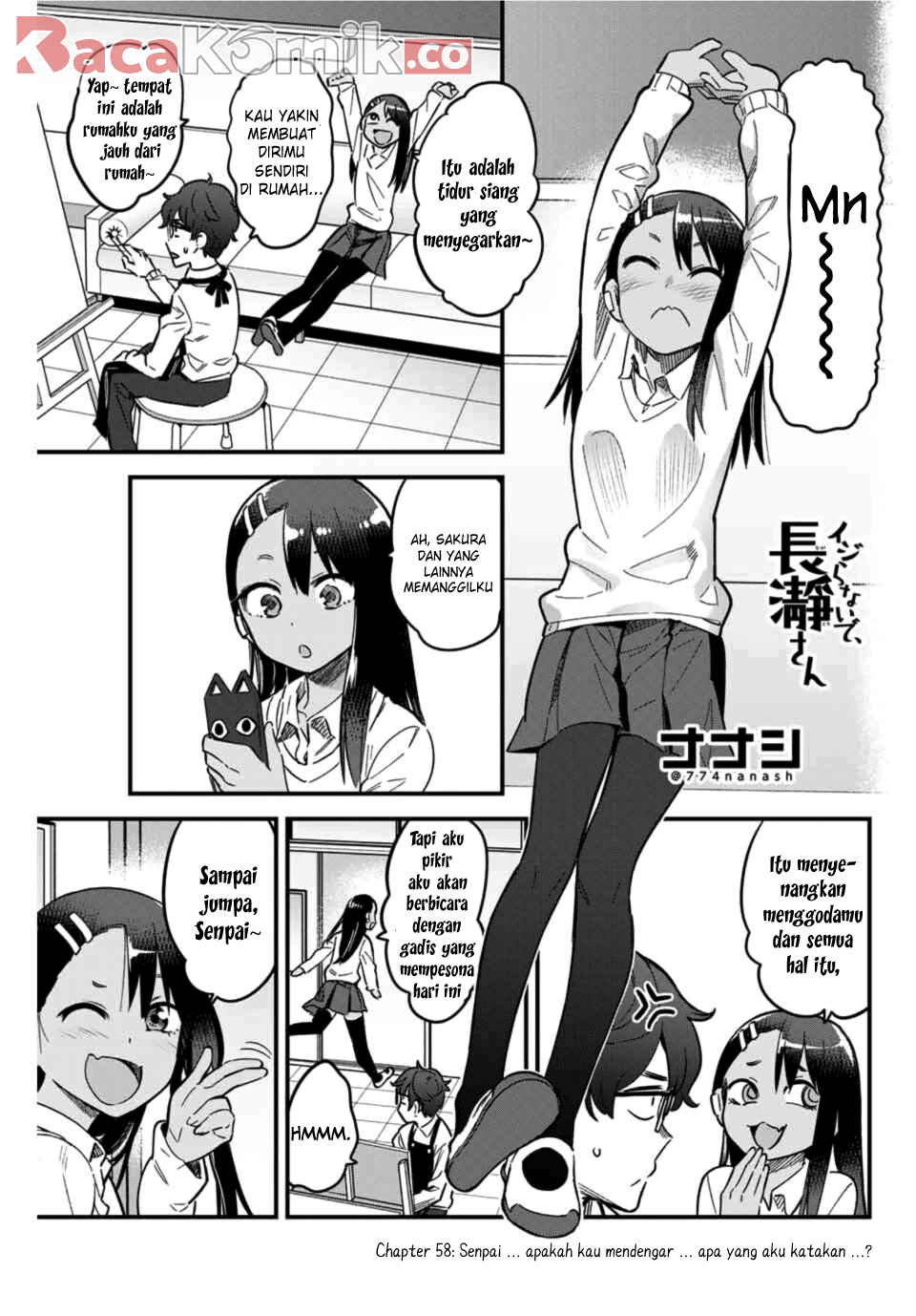 Komik Ijiranaide, Nagatoro-san Chapter 58 gambar 1