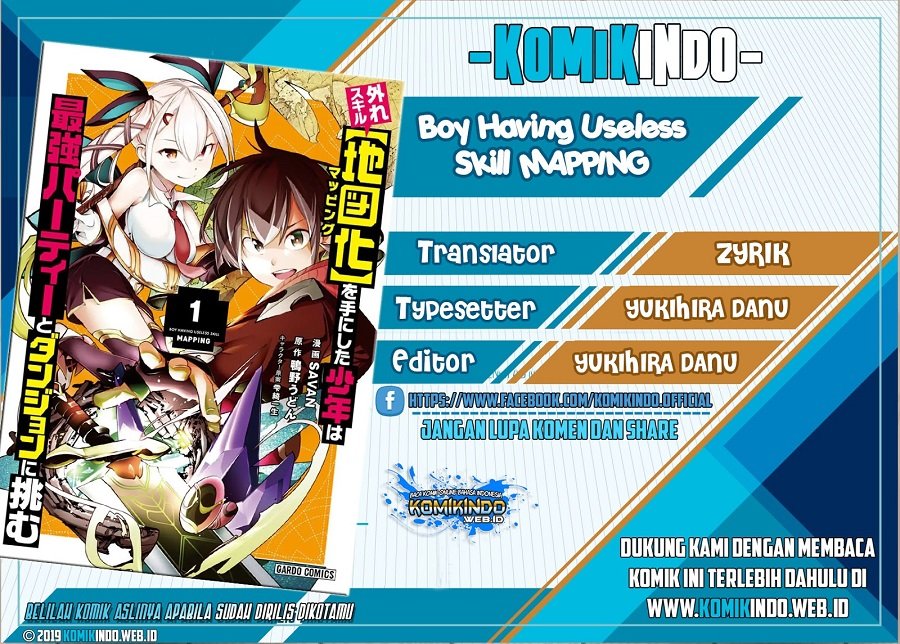 Komik Hazure Skill [Mapping] wo Te ni Shita Shonen ha Saikyou Party to Dungeon ni Idomu Chapter 09.2 gambar 1