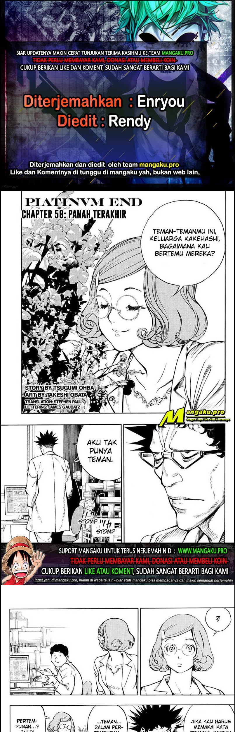 Komik Platinum End Chapter 58.1 gambar 1