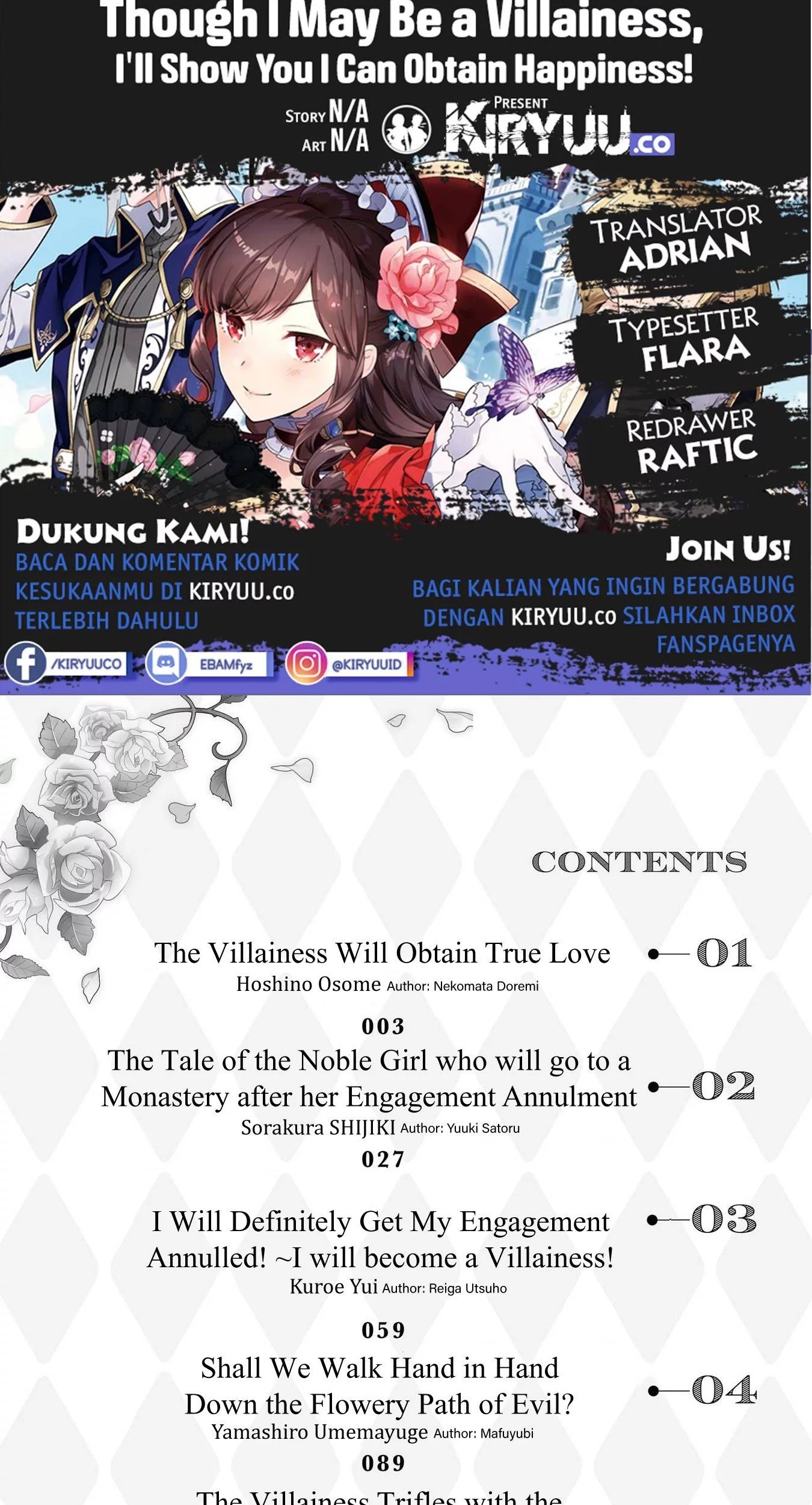Komik Though I May Be a Villainess, I’ll Show You I Can Obtain Happiness! Chapter 01 gambar 1