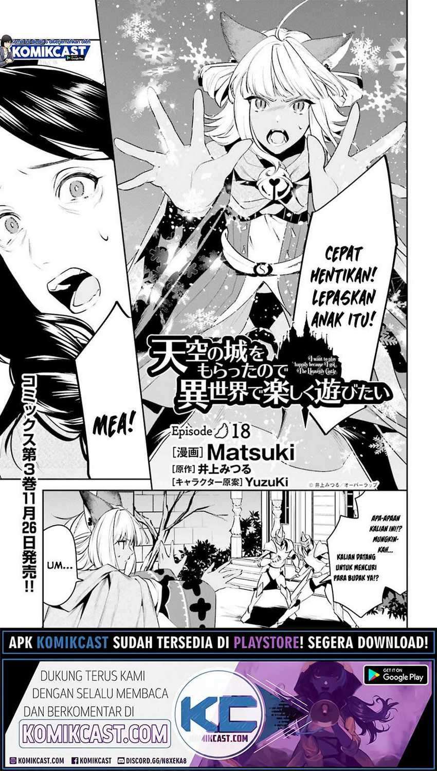 Manga Tenkuu no Shiro o Moratta no de Isekai de Tanoshiku Asobitai Chapter 18 gambar 2