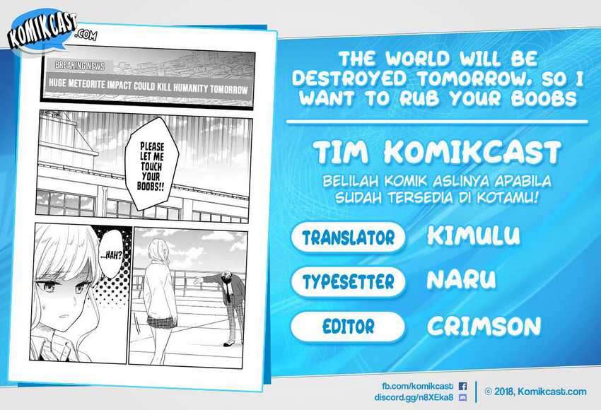 Komik The World Will Be Destroyed Tomorrow, so I Want to Rub Your Boobs Chapter 07 gambar 1