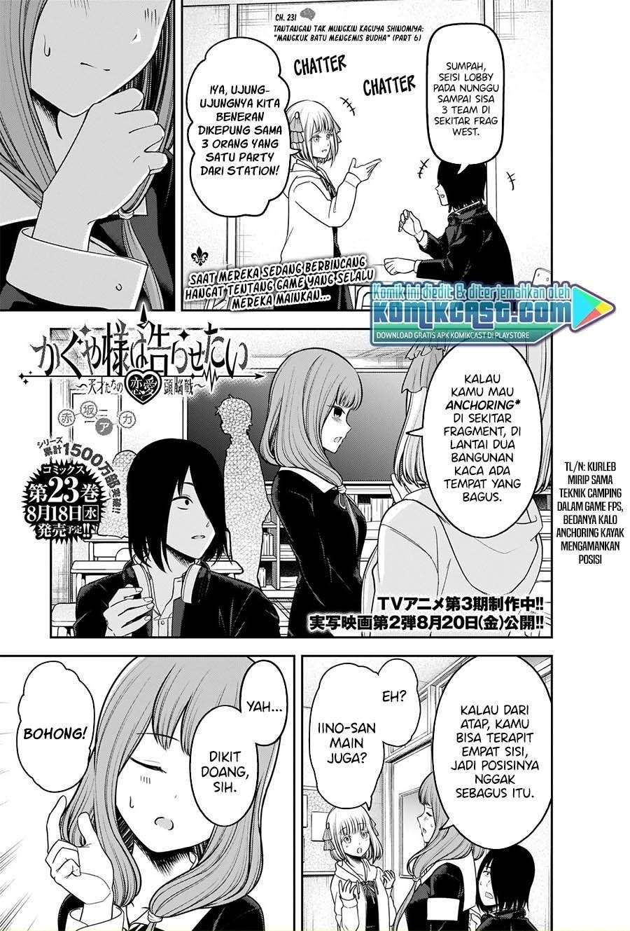 Komik Kaguya-sama wa Kokurasetai – Tensai-tachi no Renai Zunousen Chapter 231 gambar 1