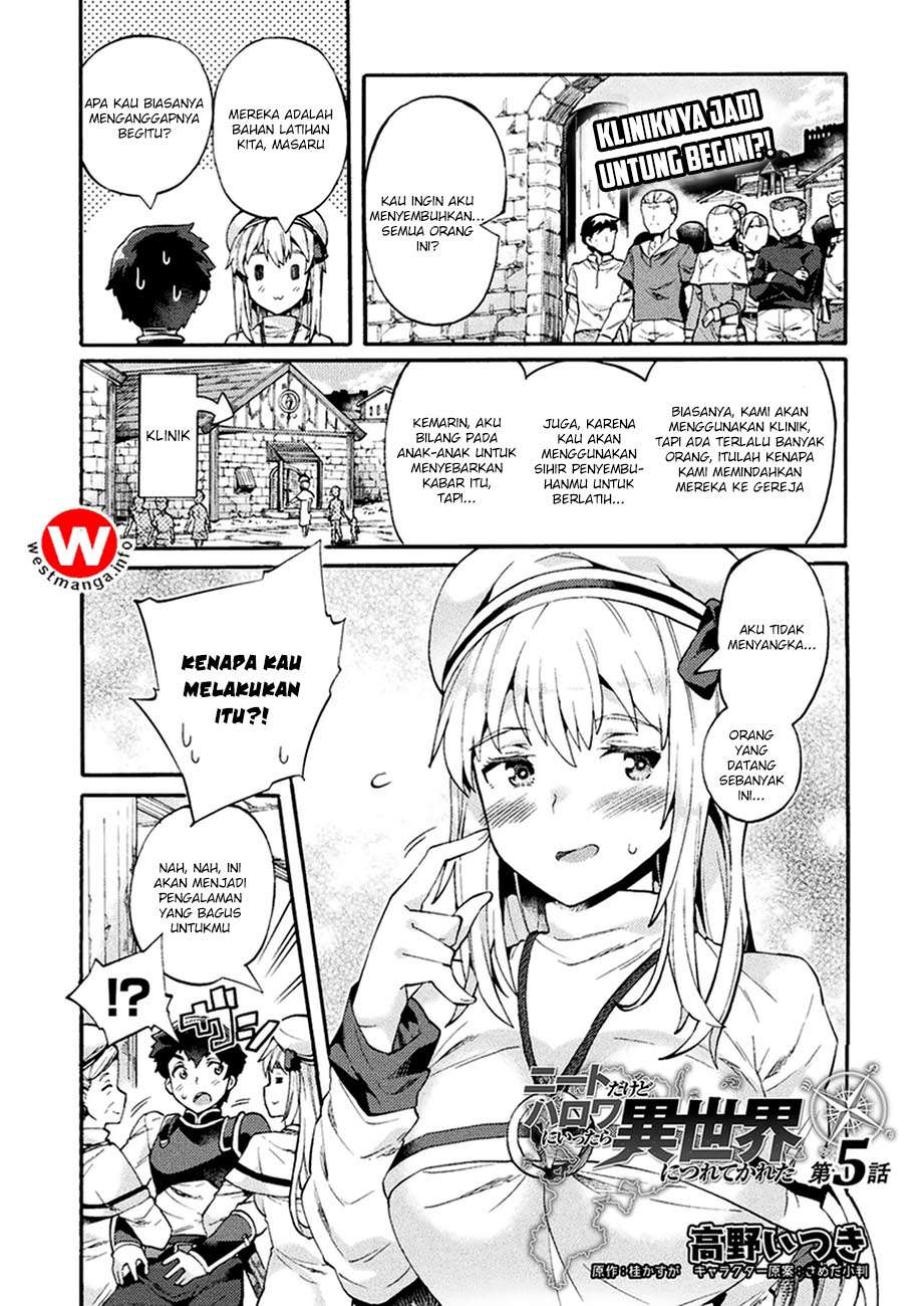 Komik NEET dakedo Hello Work ni Ittara Isekai ni Tsuretekareta Chapter 5 gambar 1